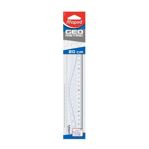 [649128] REGLA GEOMÉTRICA MAPED 20CM TRANSPARENTE