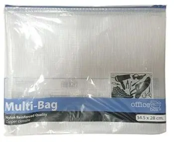 [825602] BOLSA MULTIUSOS A4 TRANSPARENTE CON CREMALLERA (34,5 × 28 CM)