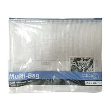 [825602] BOLSA MULTIUSOS A4 TRANSPARENTE CON CREMALLERA (34,5 × 28 CM)