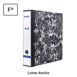 ARCHIVADOR DE PALANCA FOLIO NEGRO JASPEADO