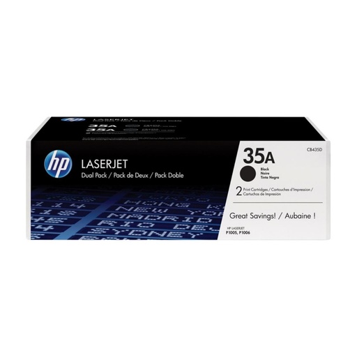 [167206] TONER HP 35A CB435AD NEGRO PACK2