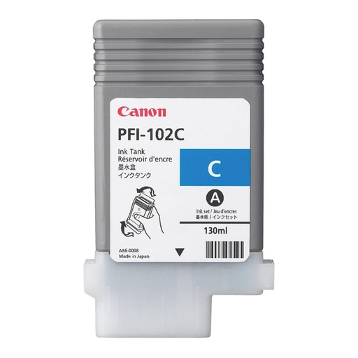 [165250] CARTUCHO DE TINTA CIAN ORIGINAL (130 ML) CANON PFI-102C 0896B001AA