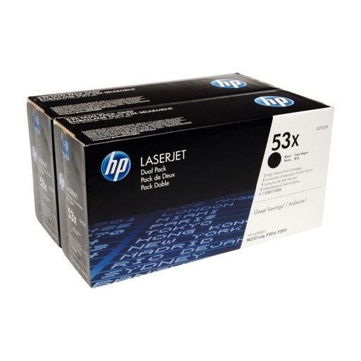 [166325] TONER HP 53X Q7553XD PACK2 NEGRO