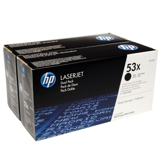 [166325] TONER HP 53X Q7553XD PACK2 NEGRO