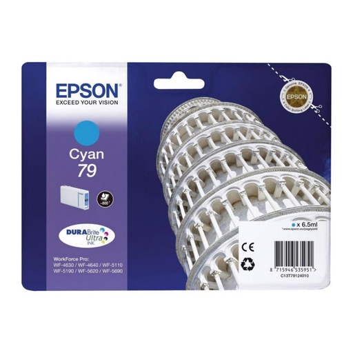 [166035] EPSON CARTUCHO CIAN L 900 PAGINAS WORKFORCE PRO WF-5XXX SERIES / WF-4630DWF Nº79