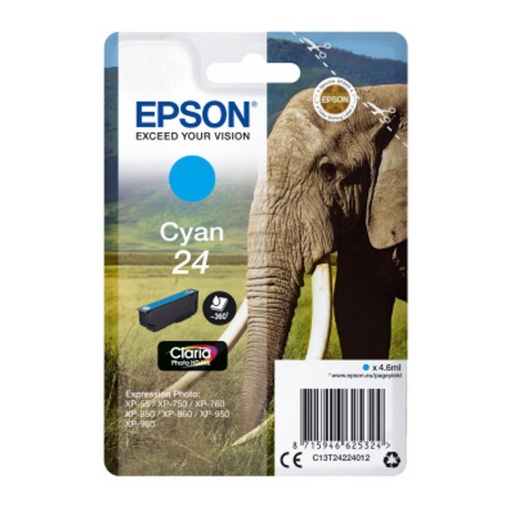[165742] EPSON CLARIA PHOTO HD INK CARTUCHO CIAN 24   EXPRESSION PHOTO XP-950