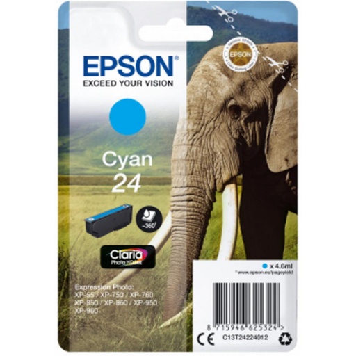 [165742] EPSON CLARIA PHOTO HD INK CARTUCHO CIAN 24   EXPRESSION PHOTO XP-950
