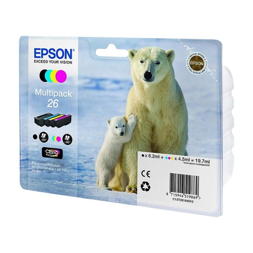 [165293] EPSON CLARIA PREMIUM CARTUCHO 26 MULTIPACK 4 COLORES