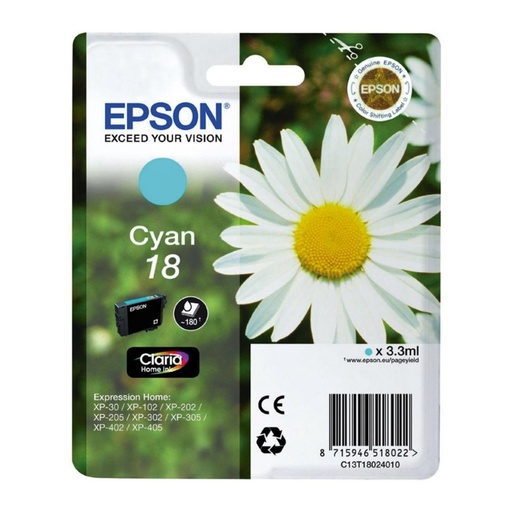 [166278] EPSON EXPRESSION HOME XP-102/205/305/405 CARTUCHO CIAN Nº18