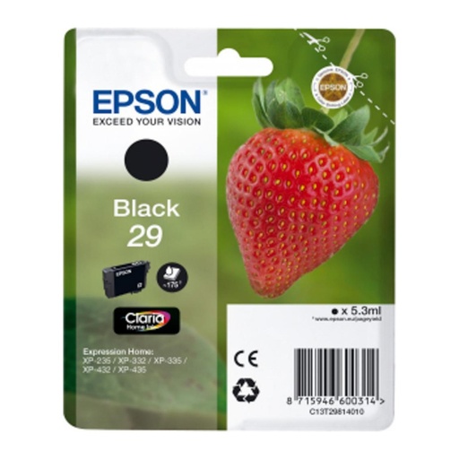 [165724] EPSON EXPRESSION HOME XP-235 CARTUCHO NEGRO Nº29