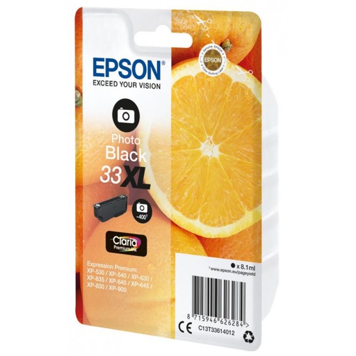 [165737] EPSON EXPRESSION HOME XP-530/XP630/XP635/XP830 CARTUCHO NEGRO FOTO 33XL