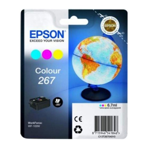 [165758] EPSON SINGLEPACK COLOUR WF-100W 267 INK CARTRIDGE
