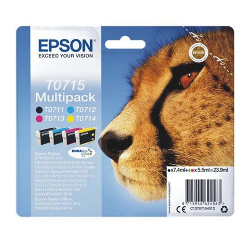 [165328] EPSON STYLUS D-78/92/120/SX218 DX-4000/5000/6000/7000F PACK 4 CARTUCHOS (T0711+T0712+T0713+T0714)