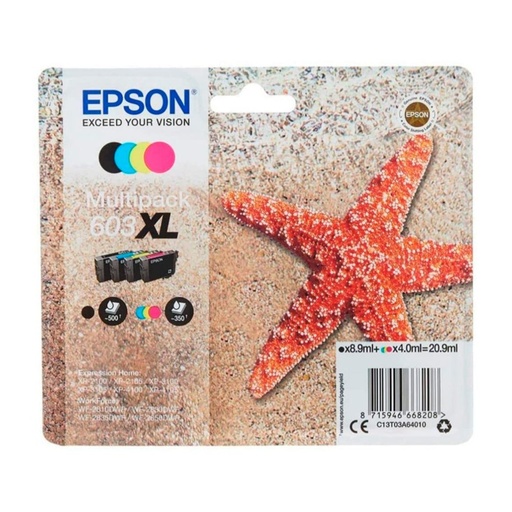 [165120] EPSON TINTA MULTIPACK XL ESTRELLA DE MAR 4 TINTAS 603XL NO TAG MULTI