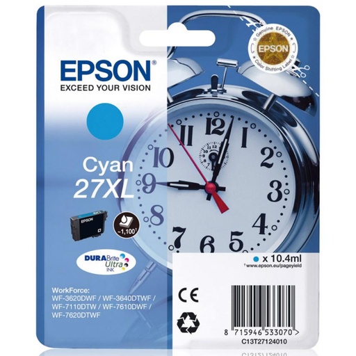 [166031] EPSON WORKFORCE WF-3000 Y WF-7000 CARTUCHO CIAN DE ALTA CAPACIDAD Nº27XL