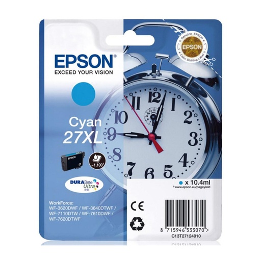 [166031] EPSON WORKFORCE WF-3000 Y WF-7000 CARTUCHO CIAN DE ALTA CAPACIDAD Nº27XL