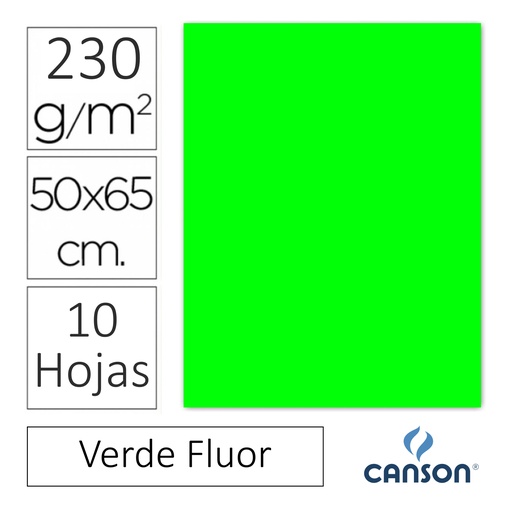 [600121] CARTULINA FLUORESCENTE SADIPAL 50×65CM VERDE