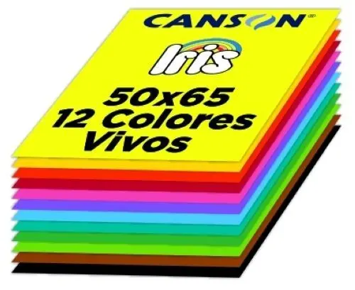 [670416] CARTULINA IRIS 50×65CM  COLORES VIVOS SURTIDO 120 HOJAS