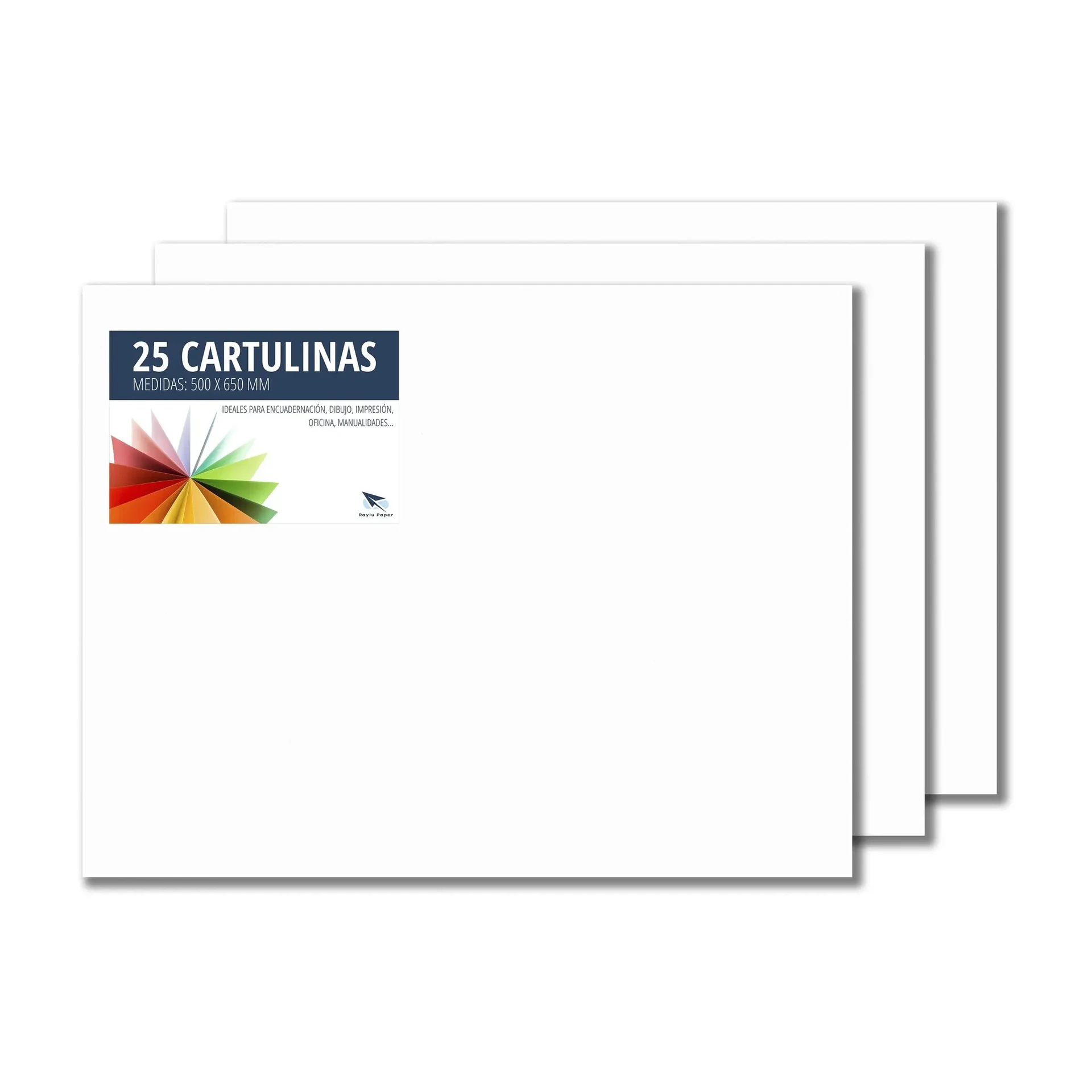 [630493] CARTULINA RAYLU 50×65CM 180 GRAMOS BLANCO 25 HOJAS