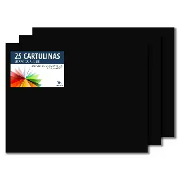 CARTULINA RAYLU  50×65CM 180 GRAMOS NEGRA 25 HOJAS