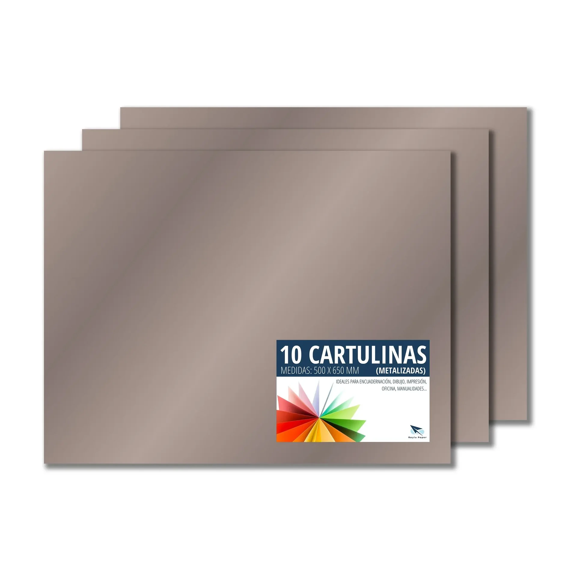 [630400] CARTULINA 50×65CM 180 GRAMOS PLATA
