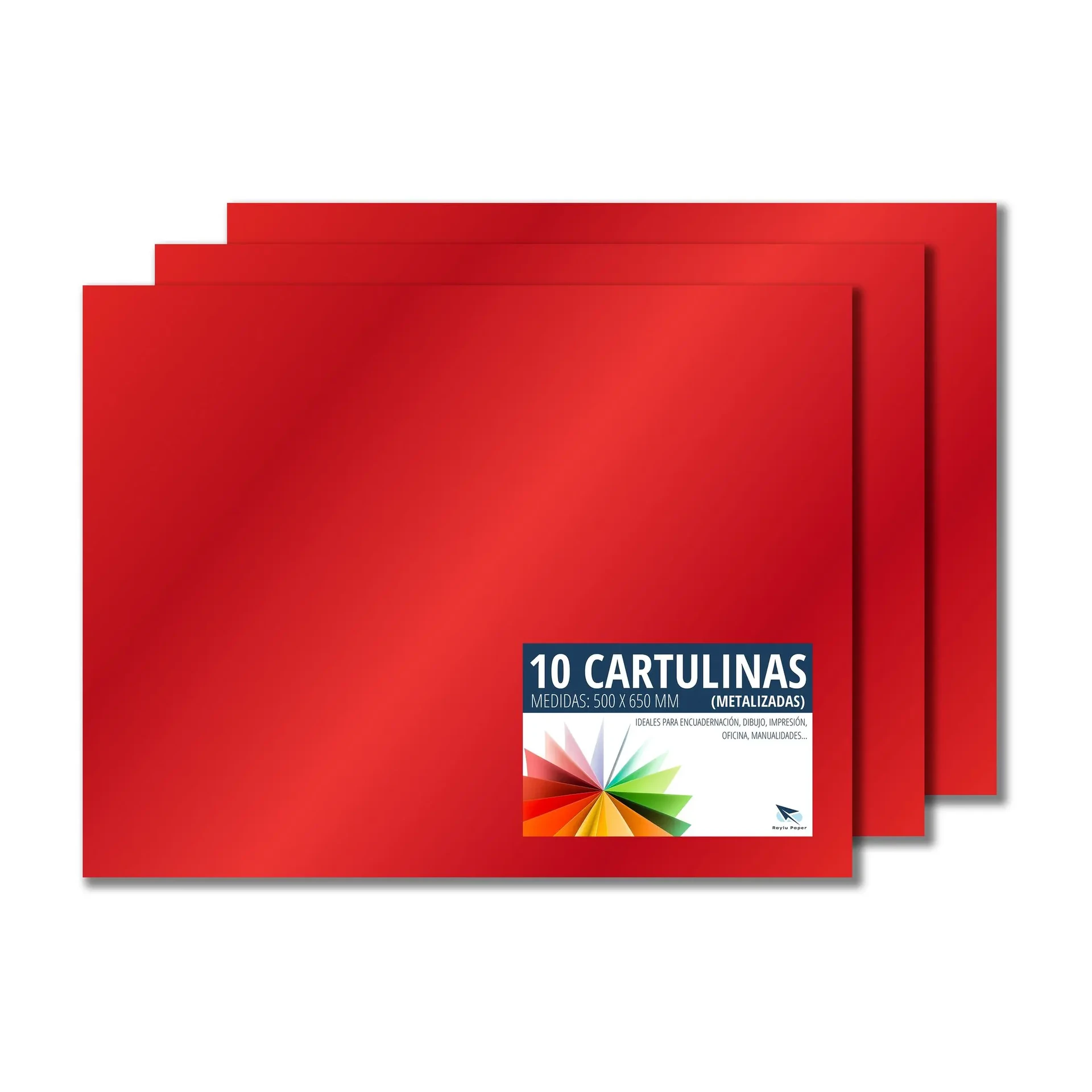 [630401] CARTULINA 50×65CM 180 GRAMOS ROJO METALICO