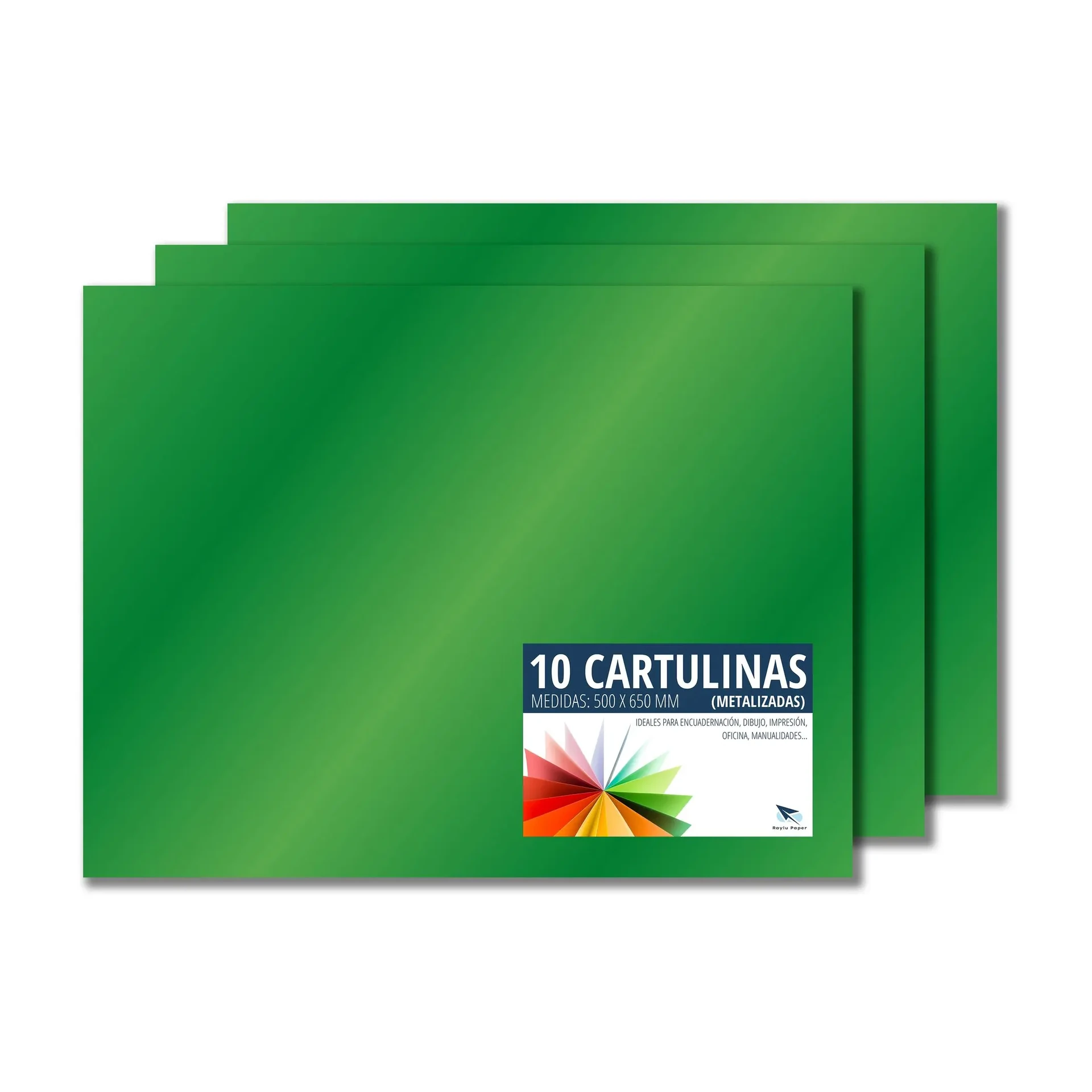 [630402] CARTULINA 50×65CM 180 GRAMOS VERDE METALICO 