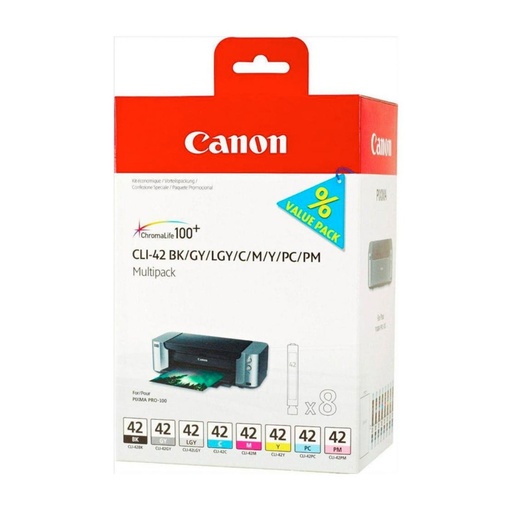 [165612] MULTIPACK ORIGINAL 8 COLORES CANON CLI-42 6384B010