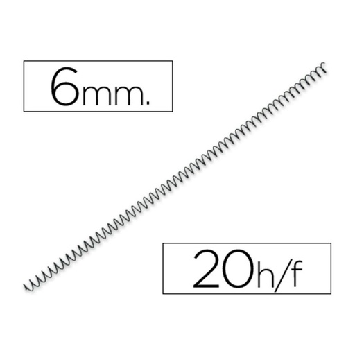 [220181] ESPIRALES METAL 06MM NEGRO 4:1