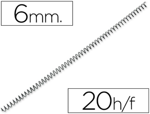 [220181] ESPIRALES METAL 06MM NEGRO 4:1