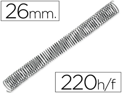 [220191] ESPIRALES METAL 26 MM NEGRO 4:1