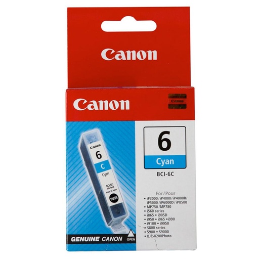 [169398] CARTUCHO CANON BCI-6C CYAN ORIGINAL – 13 ML 4706A002
