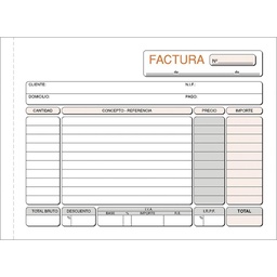 TALONARIO DE FACTURAS LOAN 4º APAISADO DUPLICADO AUTOCOPIANTE