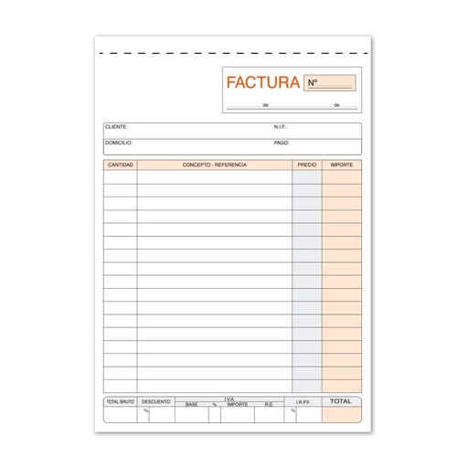 [001383] TALONARIO DE FACTURAS LOAN 4º NATURAL DUPLICADO AUTOCOPIANTE