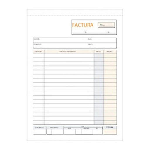 [001390] TALONARIO DE FACTURAS LOAN 4º NATURAL TRIPLICADO AUTOCOPIANTE