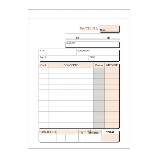 [001387] TALONARIO DE FACTURAS LOAN 8º NATURAL PAPEL LITOS