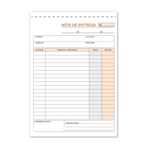 [029625] TALONARIO NOTAS DE ENTREGA 4º NATURAL TRIPLICADO AUTOCOPIANTE