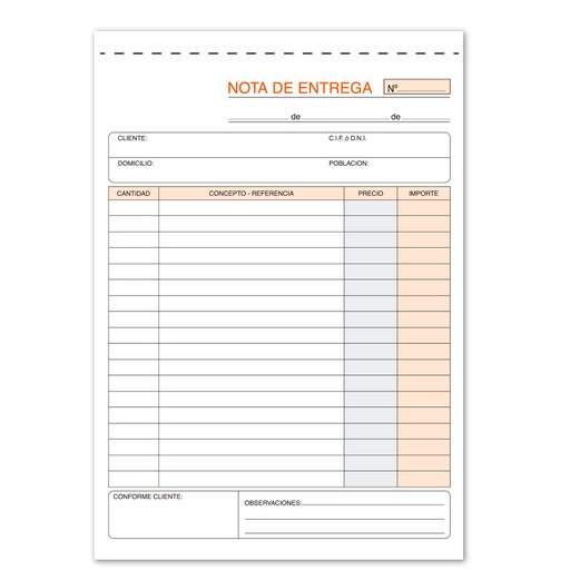 [029625] TALONARIO NOTAS DE ENTREGA 4º NATURAL TRIPLICADO AUTOCOPIANTE