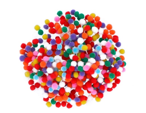 [650271] POMPONES MINI POLIPROPILENO MIX 5MM BOLSA 500 UDS