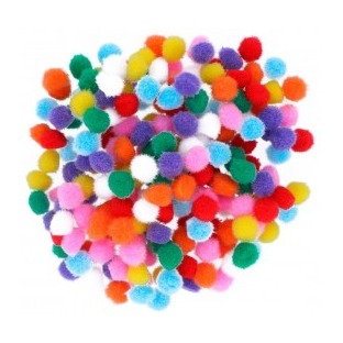[650272] POMPONES DE POLIPROPILENO MIX 10MM BOLSA 200 UDS