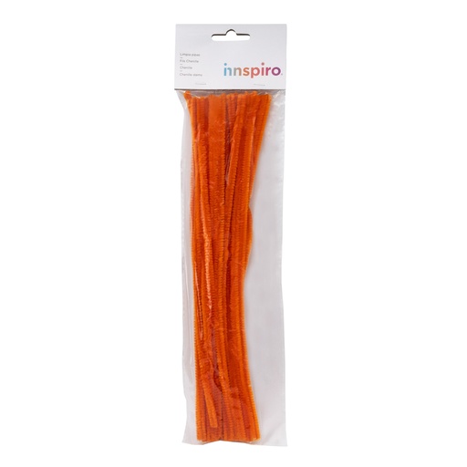 [650303] LIMPIAPIPAS CHENILLA NARANJA 4MMX30CM PACK 50U