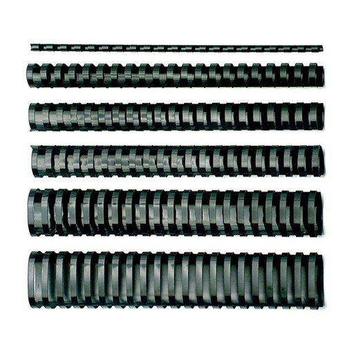 [220177] CANUTILLO DE PLÁSTICO OVALADO 38MM CAJA 50 UDS NEGRO