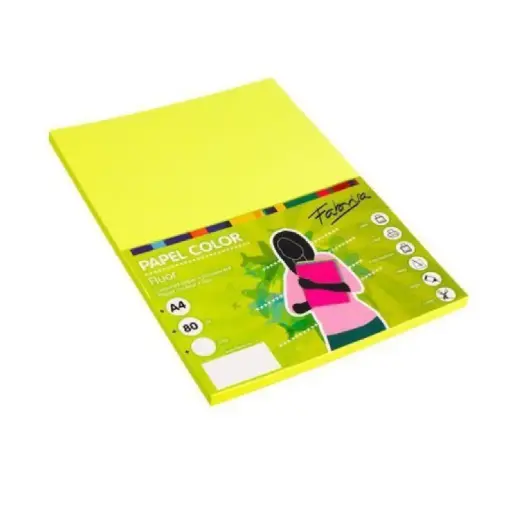 [002890] PAPEL A4 80G 100 HOJAS COLOR AMARILLO NEON