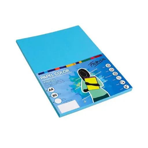 [001002] PAPEL A4 80G 100 HOJAS COLOR AZUL PASTEL