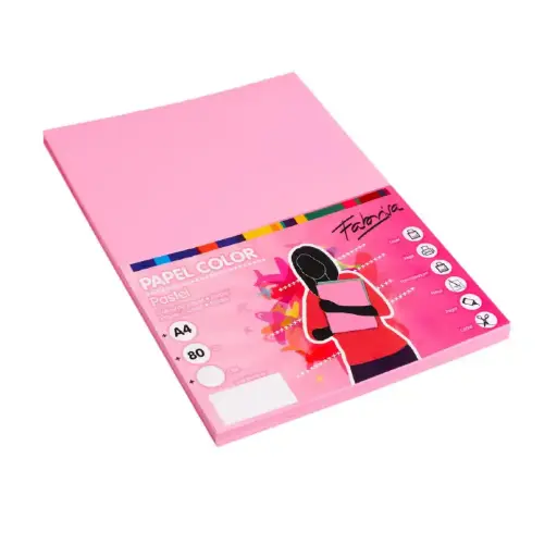 [002044] PAPEL A4 80G 100 HOJAS COLOR ROSA