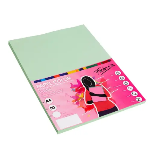 [001009] PAPEL A4 80G 100 HOJAS COLOR VERDE MEDIO