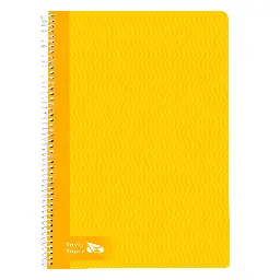 BLOC ESPIRAL A4 TAPA DURA 80 HOJAS 70 GRAMOS CUADRO 4MM AMARILLO RAYLU
