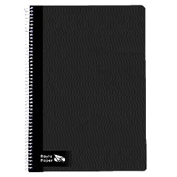 BLOC ESPIRAL A4 TAPA DURA 80 HOJAS 70 GRAMOS CUADRO 4MM NEGRO RAYLU