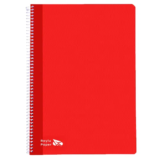 [004003] BLOC ESPIRAL A4 TAPA DURA 80 HOJAS 70 GRAMOS CUADRO 4MM ROJO RAYLU