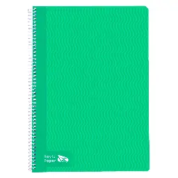 BLOC ESPIRAL A4 TAPA DURA 80 HOJAS 70 GRAMOS CUADRO 4MM VERDE RAYLU